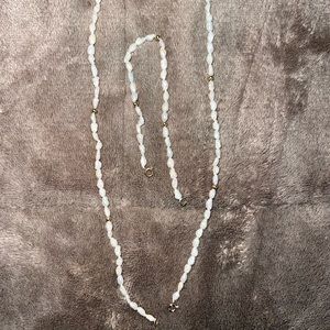 14 kt GOLD AND PEARL NECKLACE WITH MATCHING BRACELET